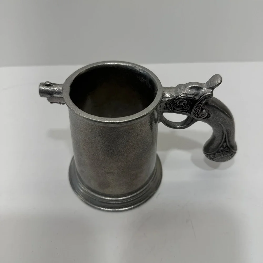Wilton Armetale Flintlock Pistol Handle Tankard Mug Silver Pewter Spout RWP USA